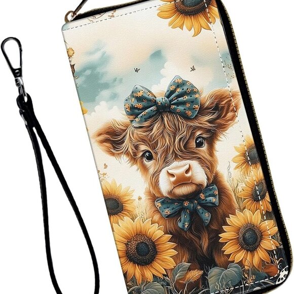 Accessories - Women's Faux Leather RFID Wallet Wristlet with Card Slots and Zipper